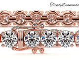 5.50ctw Round Brilliant Diamond Eternity Tennis Bracelet set in 14k Rose Gold