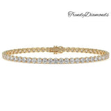 5.50ctw Round Brilliant Diamond Eternity Tennis Bracelet set in 14k Yellow Gold