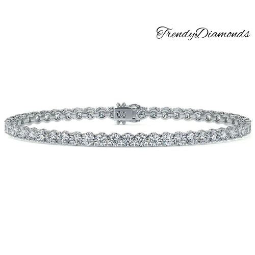 6.50ctw Round Brilliant Diamond Eternity Tennis Bracelet set in 14k White Gold