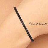 6.50ctw Round Brilliant Black Diamond Eternity Tennis Bracelet set in 14k Black Gold