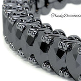 6.50ctw Round Brilliant Black Diamond Eternity Tennis Bracelet set in 14k Black Gold