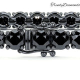 6.50ctw Round Brilliant Black Diamond Eternity Tennis Bracelet set in 14k Black Gold