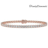 6.50ctw Round Brilliant Diamond Eternity Tennis Bracelet set in 14k Rose Gold