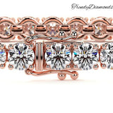 6.50ctw Round Brilliant Diamond Eternity Tennis Bracelet set in 14k Rose Gold