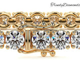 6.50ctw Round Brilliant Diamond Eternity Tennis Bracelet set in 14k Yellow Gold