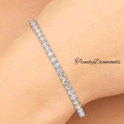 7.50ctw Round Brilliant Diamond Eternity Tennis Bracelet set in 14k White Gold