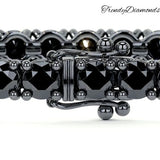 7.50ctw Round Brilliant Black Diamond Eternity Tennis Bracelet set in 14k Black Gold