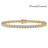 7.50ctw Round Brilliant Diamond Eternity Tennis Bracelet set in 14k Yellow Gold