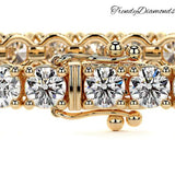 7.50ctw Round Brilliant Diamond Eternity Tennis Bracelet set in 14k Yellow Gold