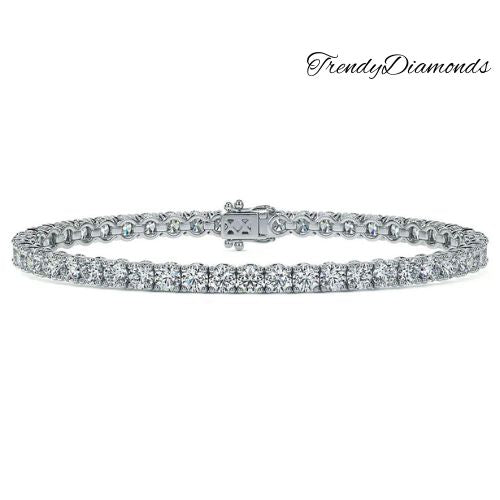 8.50ctw Round Brilliant Diamond Eternity Tennis Bracelet set in 14k White Gold