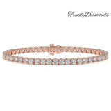 8.50ctw Round Brilliant Diamond Eternity Tennis Bracelet set in 14k Rose Gold