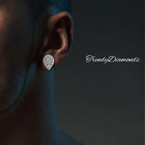 1.54ctw Diamonds Cluster Stud Earrings 14k Yellow Gold