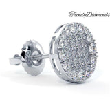 1.75ctw Diamonds Cluster Stud Earrings 14k White Gold