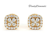 0.65ctw Diamonds Cluster Stud Earrings 14k Yellow Gold