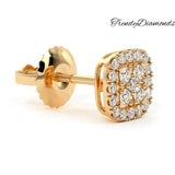 0.65ctw Diamonds Cluster Stud Earrings 14k Yellow Gold