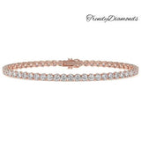 5.50ctw Round Brilliant Diamond Eternity Tennis Bracelet set in 14k Rose Gold