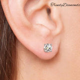 2.00ctw Round Brilliant Diamond Studs Earrings Basket Set in 14k White Gold