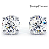 4.00ctw Round Brilliant Diamond Studs Earrings Basket Set in 14k White Gold