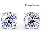 5.00ctw Round Brilliant Diamond Studs Earrings Basket Set in 14k White Gold