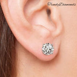 5.00ctw Round Brilliant Diamond Studs Earrings Basket Set in 14k White Gold