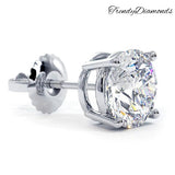 5.00ctw Round Brilliant Diamond Studs Earrings Basket Set in 14k White Gold