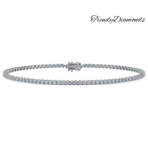 1.80ctw Round Brilliant Diamond Eternity Tennis Bracelet set in 14k White Gold