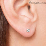 0.50ctw Round Brilliant Diamond Studs Earrings Basket Set in 14k White Gold