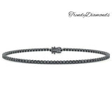 1.80ctw Round Brilliant Black Diamond Eternity Tennis Bracelet set in 14k Black Gold