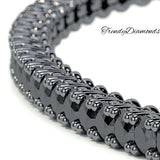 1.80ctw Round Brilliant Black Diamond Eternity Tennis Bracelet set in 14k Black Gold