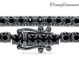 1.80ctw Round Brilliant Black Diamond Eternity Tennis Bracelet set in 14k Black Gold