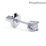 0.50ctw Round Brilliant Diamond Studs Earrings Basket Set in 14k White Gold