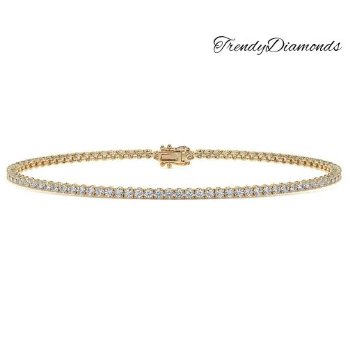 1.80ctw Round Brilliant Diamond Eternity Tennis Bracelet set in 14k Yellow Gold