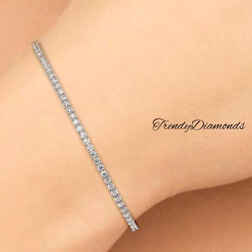 2.50ctw Round Brilliant Diamond Eternity Tennis Bracelet set in 14k White Gold