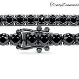 2.50ctw Round Brilliant Black Diamond Eternity Tennis Bracelet set in 14k Black Gold