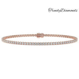 2.50ctw Round Brilliant Diamond Eternity Tennis Bracelet set in 14k Rose Gold