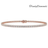 3.25ctw Round Brilliant Diamond Eternity Tennis Bracelet set in 14k Rose Gold