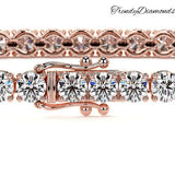 3.25ctw Round Brilliant Diamond Eternity Tennis Bracelet set in 14k Rose Gold