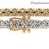 3.25ctw Round Brilliant Diamond Eternity Tennis Bracelet set in 14k Yellow Gold