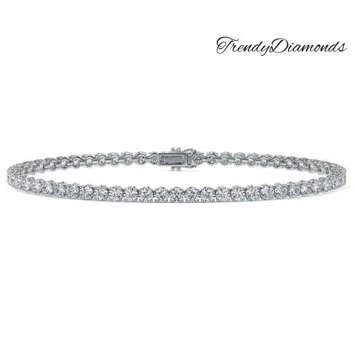 4.25ctw Round Brilliant Diamond Eternity Tennis Bracelet set in 14k White Gold