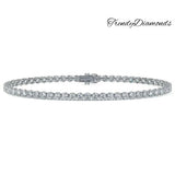 4.25ctw Round Brilliant Diamond Eternity Tennis Bracelet set in 14k White Gold