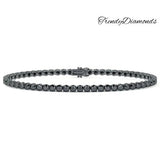 4.25ctw Round Brilliant Black Diamond Eternity Tennis Bracelet set in 14k Black Gold