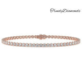 4.25ctw Round Brilliant Diamond Eternity Tennis Bracelet set in 14k Rose Gold