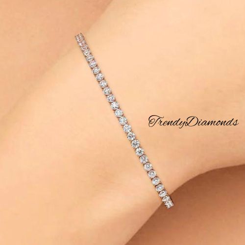 4.25ctw Round Brilliant Diamond Eternity Tennis Bracelet set in 14k Rose Gold