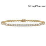 4.25ctw Round Brilliant Diamond Eternity Tennis Bracelet set in 14k Yellow Gold