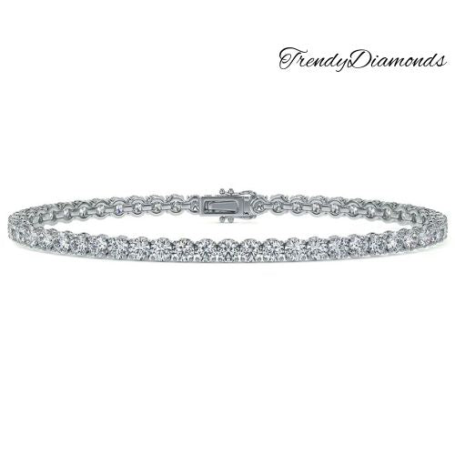 5.50ctw Round Brilliant Diamond Eternity Tennis Bracelet set in 14k White Gold