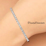 5.50ctw Round Brilliant Diamond Eternity Tennis Bracelet set in 14k White Gold