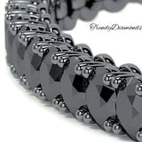 5.50ctw Round Brilliant Black Diamond Eternity Tennis Bracelet set in 14k Black Gold