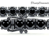 5.50ctw Round Brilliant Black Diamond Eternity Tennis Bracelet set in 14k Black Gold