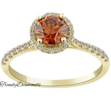 1.26 Carat GIA Certified Natural Fancy Orange Diamond Engagement Ring 14k Gold