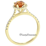 1.26 Carat GIA Certified Natural Fancy Orange Diamond Engagement Ring 14k Gold